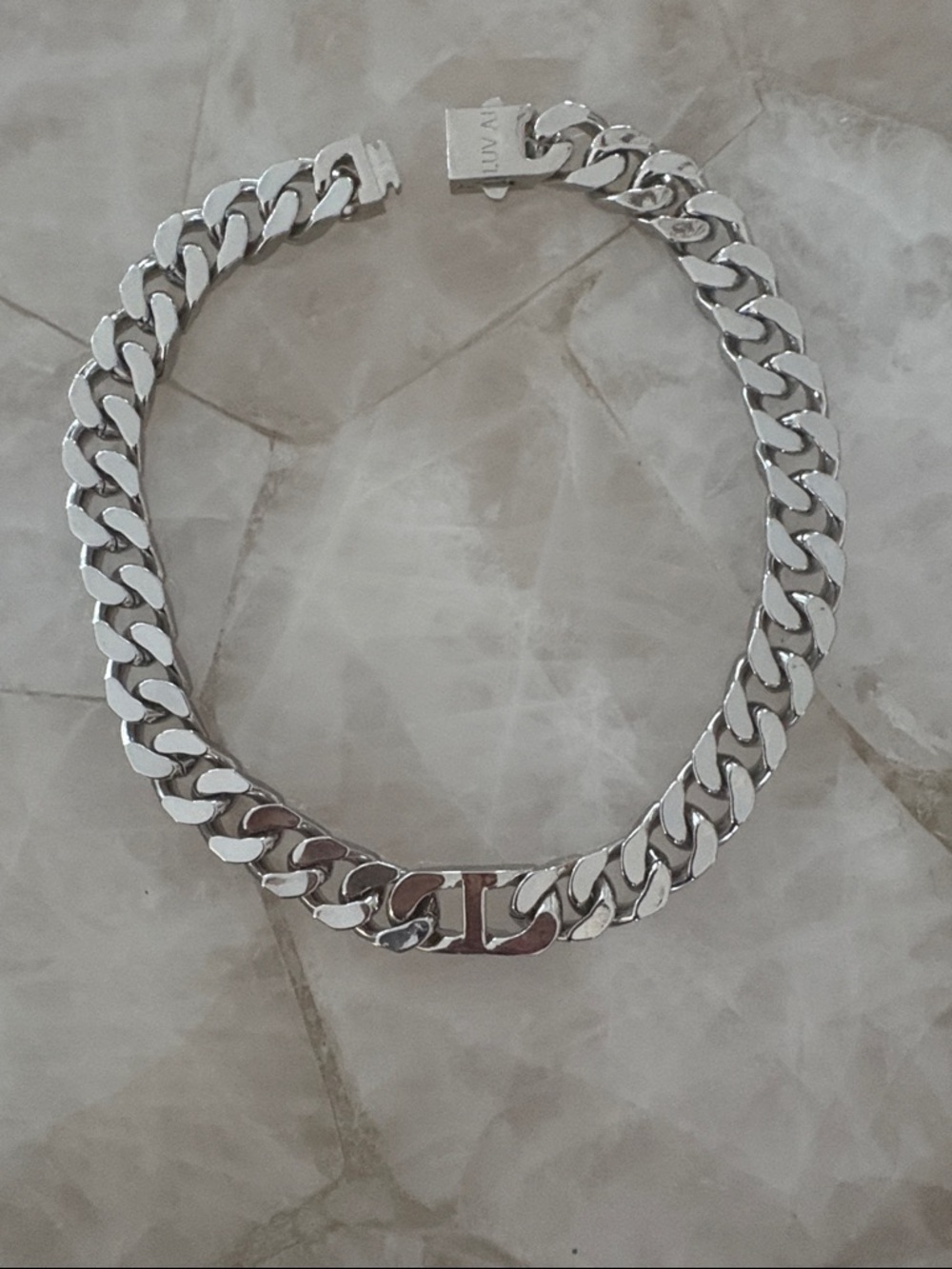 Luv Aj Silver High-Polish Cuban Link Necklace